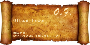 Oltean Fodor névjegykártya